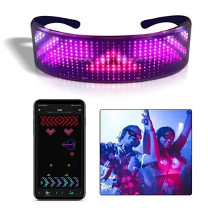 2024 no escuro brilho festa com tela luminosa luz controle remoto personalizado 3D neon laser colorido promocional clube óculos LED
