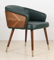 JP Vente en gros d'usine Tabouret de restaurant de loisirs nordiques pour la maison Chaise en bois massif Chaise de salon en cuir à dossier souple Chaise de café