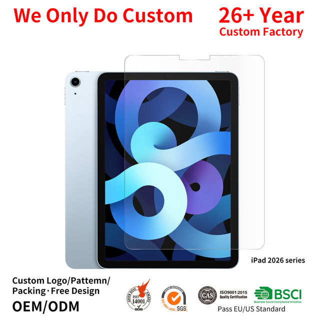 OEM High Clarity Tempered Glass Screen Protector for iPad Pro Air 2026 Screen Guard Anti Fingerprint Shatterproof Dirt Resistant