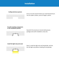 Vente en gros de panneaux de diffusion de lumière anodisés série 5020A 6000, 65*20MM, profilés en alliage d'aluminium, couleur personnalisée, guirlande lumineuse LED