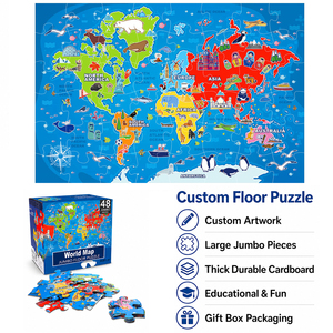 <span class=keywords><strong>Puzzle</strong></span> géant de géographie <span class=keywords><strong>du</strong></span> <span class=keywords><strong>monde</strong></span> pour enfants, 48 pièces, imprimé sur mesure en usine, pour l'apprentissage éducatif des tout-petits - Product Image 1
