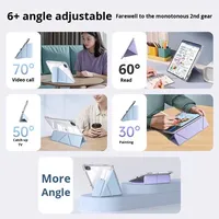Acrylique transparent cuir Pu 3 + Y pli support à rabat fente pour stylo antichoc Anti-flexion étui pour tablette pour iPad Air Mini 6 7 10.2 12.9 13