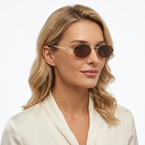RTS Oval Metal UV Protection <b>Sunglasses</b> 2026 Trending Retro for <b>Men</b> and Women's Sun Glasses - Product Image 4