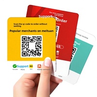 Autocollants de table personnalisés en acrylique avec code QR, numéros, forme rectangulaire arrondie, imperméables, résistants à l'huile, sur mesure pour la commande mobile