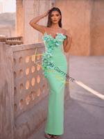 Nouvelles Arrivées Ocstrade : Robe de Soirée Élégante pour Femme, Modèle Bandage, Sans Manches, Sans Bretelles, Unie, avec Perles et Motifs Floraux 3D, pour le Fitness