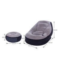 Ensemble de canapé gonflable floqué avec ottoman et porte-gobelet, chaise longue gonflable portable pour intérieur, extérieur et camping