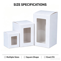 Boîte en carton blanc de qualité alimentaire avec fenêtre transparente, boîte à gâteau pliable pour l'emballage de desserts de boulangerie, vente en gros