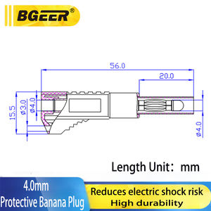4,0mm Einziehbarer Laternenstecker Bananenstecker Reines Kupfer PE-Isoliert Gewehr-Typ Stapelbarer Teststift für Elektrische Prüfungen und Verkabelung - Product Image 4