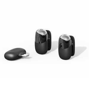 Portable 1-Drag 2-Noise Cancelling Wireless Lavalier Microphone 2.4G Mini Plug Play Collar Mic pour Mobile Phone Video 2.4GHz - Product Image 6