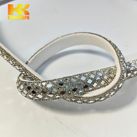 Ruban de 13,0 mm avec strass ronds et carrés mélangés pour la décoration du dessus des chaussures, fournisseur direct en gros, OEM personnalisé
