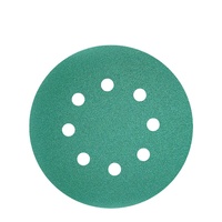 Disque abrasif/papier abrasif SABER OEM 5 pouces 125 mm 8 trous en film de zirconium vert haute performance pour ponceuse