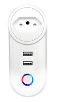 Prise murale intelligente avec 2 ports USB-C, 2 gangues, 1 voie, commande tactile, IP20, design minimaliste en plastique, interrupteurs muraux