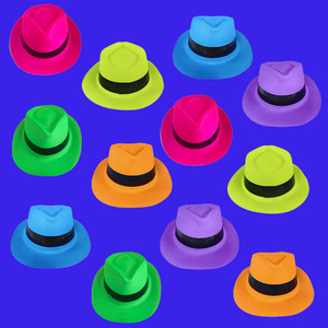 6, 12, 24, 30 pièces de fournitures de fête néon, chapeaux formels néon, chapeaux fluorescents qui brillent sous la lumière UV, <span class=keywords><strong>d</strong></span>écorations de fête UV pour adultes - Product Image 4