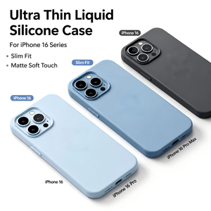 Étui de téléphone magnétique en silicone liquide ultra fin pour 16 Pro Max - Coque de protection au toucher doux, ajustement parfait, anti-rayures - Product Image 1