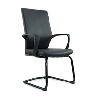 Chaise de bureau de direction moderne en cuir synthétique noir de luxe, ergonomique, sans roulettes