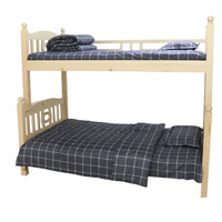 Parure de lit 3 pièces en tissu brocart 100 % coton, tissée, résistante à l'abrasion, pour dortoir étudiant – Drap de lit et housse de couette à carreaux, épaisse