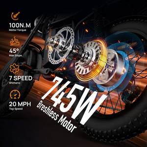 [Stock UE, États-Unis, Royaume-Uni] Livraison rapide en 3 à 7 jours URLIFE T2 Moteur puissant 500W 48V 15,6 Ah Pneus larges 45 km/h Vélo électrique 20 pouces 75-85 km - Product Image 2