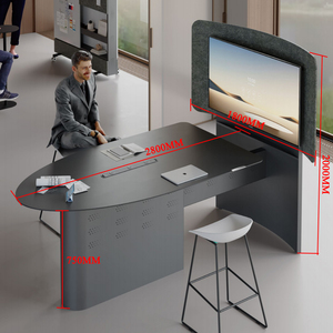 Bureau <span class=keywords><strong>de</strong></span> <span class=keywords><strong>conférence</strong></span> moderne <span class=keywords><strong>de</strong></span> haute qualité avec pieds en acier inoxydable et plateau peint, idéal pour atelier et salle <span class=keywords><strong>de</strong></span> réunion - Product Image 5