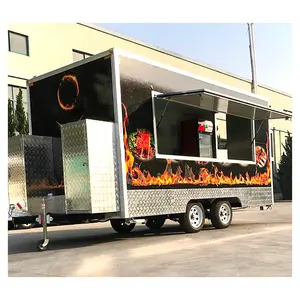 热卖定制尺寸烧烤设备烧烤餐车厨房货车特许拖车移动玉米卷咖啡车餐厅