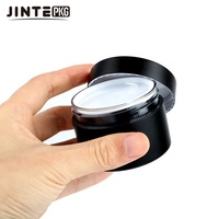 Pot cosmétique en PET noir de 15 ml à 300 ml pour beurre corporel, crème, gommage, pommade capillaire avec couvercle – Vente en gros