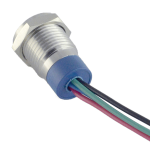¡Nuevo tipo! Lámpara tricolor (CE,ROHS) ONPOW Lámpara de señal LED RGB de cabeza plana de 12mm con indicador de metal de plomo de alambre - Product Image 4