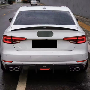 Xe A4 B9 S4 bóng đen khuếch tán sợi <span class=keywords><strong>carbon</strong></span> Mô Hình Phía Sau Bumper Lip Splitter cho Audi A4 S4 B9 2017 2018 2019 khuếch tán - Product Image 5