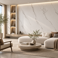 Panneau mural SPC imperméable et ignifuge en PVC, plaque de marbre décorative UV pour la décoration intérieure de salle de bain, hôtel et maison