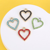Liontin Bentuk Hati dari Paduan Logam Berlapis Emas dan Perak untuk Aksesori Pembuatan Perhiasan DIY seperti Kalung, Gelang, Anting, dan Kerajinan.
