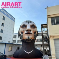 Tête de robot IA gonflable personnalisée pour événements et fêtes, modèle de mascotte, décorations gonflables en forme de tête de guerrier robot intelligent