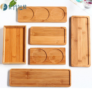 Plateau rectangulaire en bambou 30x15cm, grain de bois naturel, style simple, plateau de service pour la maison, le thé, le café, l'hôtel - Product Image 4