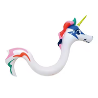 Toboggan aquatique licorne populaire pour enfants, flottant, en PVC écologique, 450 cm x 350 cm, alimenté par prise électrique