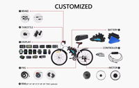 Kit de conversion de vélo électrique avec moteur de moyeu de roue 2000W 3000W MTX 26/27.5/29 pouces pour vélo électrique adulte, kit de conversion 72V avec batterie