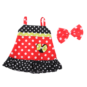 Tự Do Bạch Tuộc Phổ Biến Màu Đỏ Và Trắng Polka-Dot 18 Trong Bé Cô Gái Búp Bê Dresses Quần Áo Với Bow Knot Harpin - Product Image 6