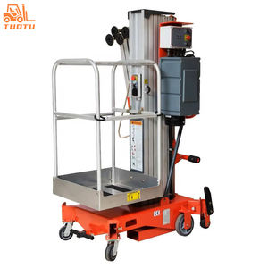 Plataforma de trabajo aéreo de doble columna de 12 metros, pequeña escalera de escalada hidráulica eléctrica, elevador móvil de aleación de aluminio - Product Image 5