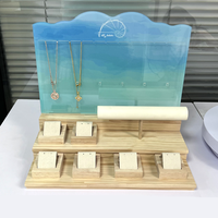 Nouveau design personnalisé pour présentoir de bijoux en bois et acrylique pour comptoir, pour boucles d'oreilles, bracelets, colliers, bagues