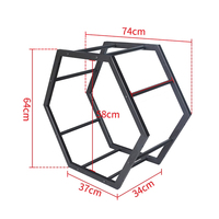 Présentoir de sol modulaire en métal à grille hexagonale pour accessoires automobiles, personnalisable, écologique, autoportant