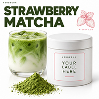 Matcha aromatisé à la fraise pour les menus saisonniers des cafés, poudre de thé matcha en gros pour les salons de thé et les marques de boissons