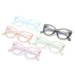 Personalità occhio di gatto trasparente linea di <span class=keywords><strong>disegno</strong></span> anti-blu luce occhiali da vista di grandi dimensioni montature ottiche stile Super moda donna - Product Image 2