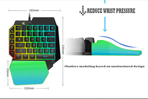 <span class=keywords><strong>Tastiera</strong></span> Meccanica Mini Impermeabile Free Wolf K15 con Retroilluminazione RGB <span class=keywords><strong>per</strong></span> Gaming con Una Sola Mano - Product Image 6