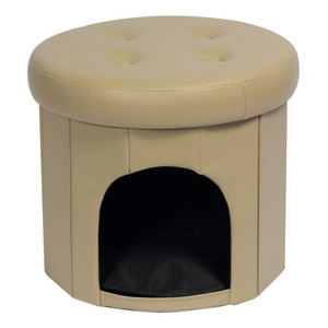 Bailey personalizado fábrica de mejor calidad venta al por Mayor moderno de pvc puro cuero plegable para mascotas casa Otomano - Product Image 1
