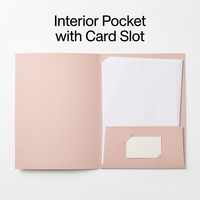 Carpeta de Presentación Ecológica Rosa Pálido con Logotipo Personalizado, Portadocumentos de Papel de Lujo, Plegable, Material de Oficina