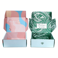 Boîte d'expédition en carton ondulé personnalisée avec logo imprimé marbre abstrait, emballage pour chaussures, solution d'emballage extérieur pour chaussures