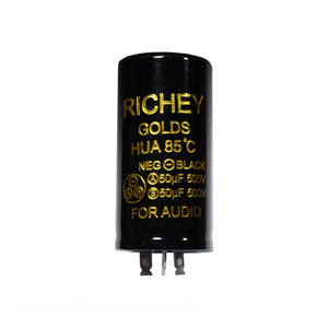 Condensador Original HUA de 50uF+50uF 500V con Terminales de Abrazadera HUA-3570-50-500-MS3 - Product Image 1