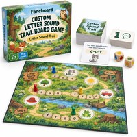 Permainan Papan Bahasa Fancboard Custom Letter Sound Trail dengan Papan Kertas 4 Lipatan untuk Usia 6-7 Tahun |   Bahasa Inggris |   OEM/ODM