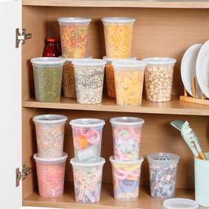 Disposable Plastic Food Storage Soup <b>Containers</b> Lids 8oz 12oz 16oz 24oz 32oz Clear Airtight Microwavable High Temperature - Product Image 4