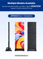 Écran d'affichage LED pliable intelligent P1.86 double face 640x1920mm pour intérieur, sur roulettes