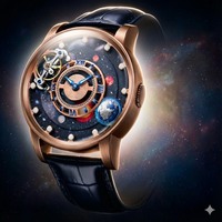 HANBORO montre mécanique automatique de luxe pour hommes huit planètes cadran fenêtre en verre 22mm volant d'inertie balancier pointeur rotatif