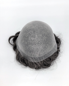 Prêt à Expédier Livraison Rapide Confortable Toupet en Cheveux Indiens 100% avec Peau <span class=keywords><strong>Auto</strong></span>-Adhésive Naturelle pour Hommes Chauve - Product Image 5