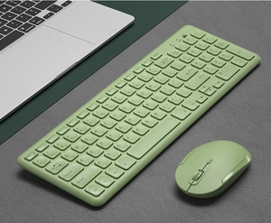 New <strong>Kawaii</strong> 2.4G Wireless Chocolate 101key Teclado Wireless Laptop Green and Pink Gaming <strong>Keyboard</strong> and Mouse Combo - Product Image 2