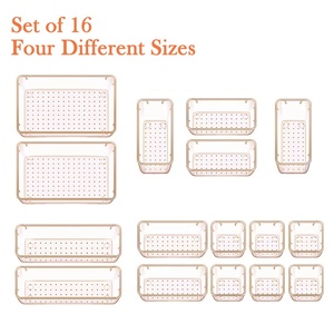 Set di 25 Organizzatori <span class=keywords><strong>per</strong></span> <span class=keywords><strong>Cassetti</strong></span>, Combinazione Multipla, <span class=keywords><strong>Contenitori</strong></span> Trasparenti in Plastica Impilabili <span class=keywords><strong>per</strong></span> <span class=keywords><strong>Cassetti</strong></span> e Ripiani - Product Image 3